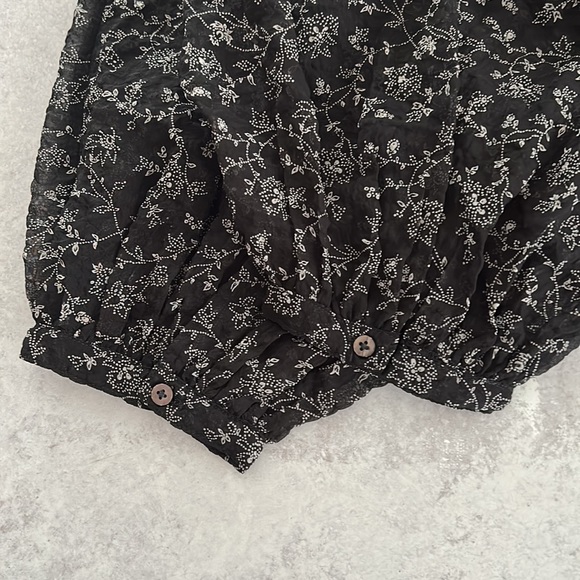 MADEWELL Ruffle-Neck Button-Front Mini Dress in Dotted Vines, XS - Picture 9 of 13